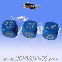 Set of 3 F.O.T. Block Dice - Blue