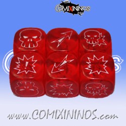 Set of 3 Meiko Block Dice - Translucent Red
